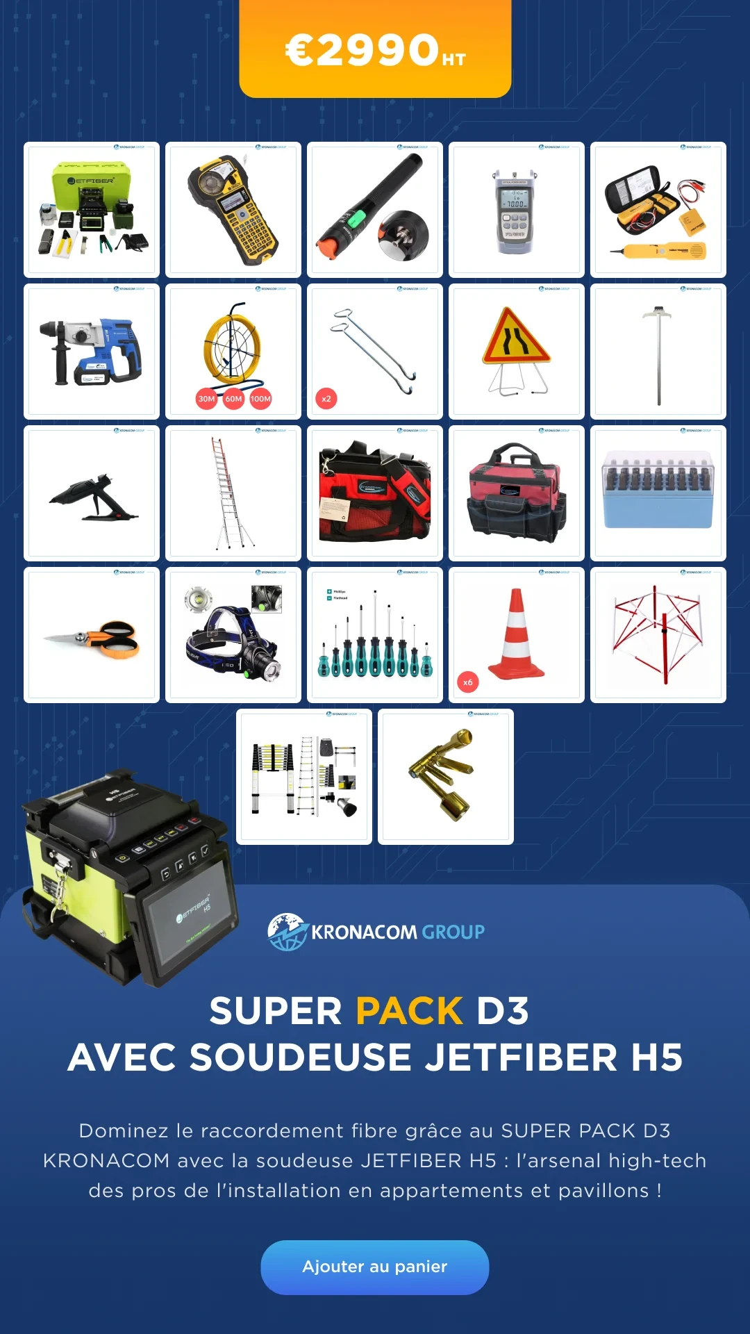 Super Pack D3 avec soudeuse JETFIBER H5